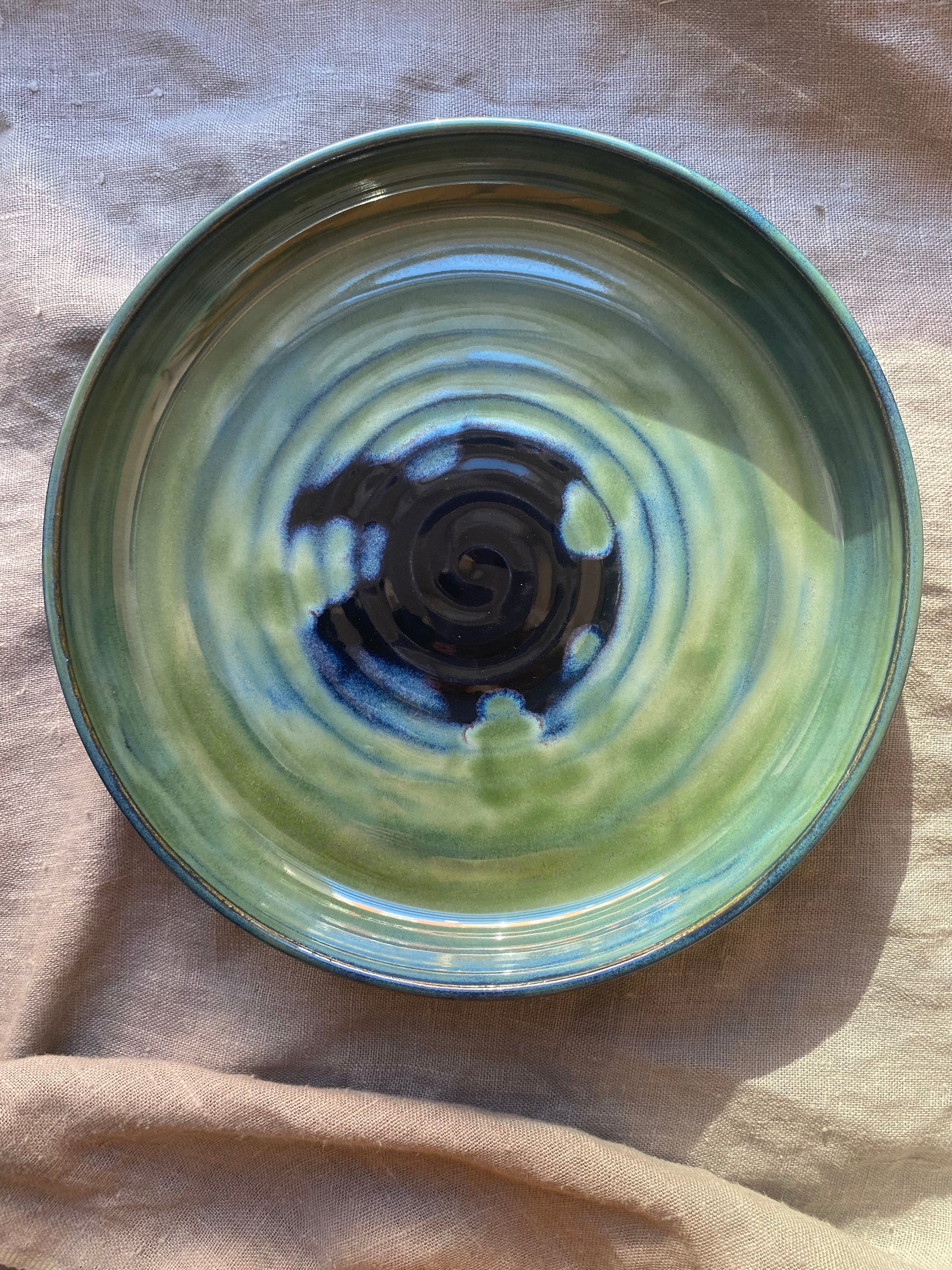 Okrągła patera magiczna zieleń - Alike Pottery Studio