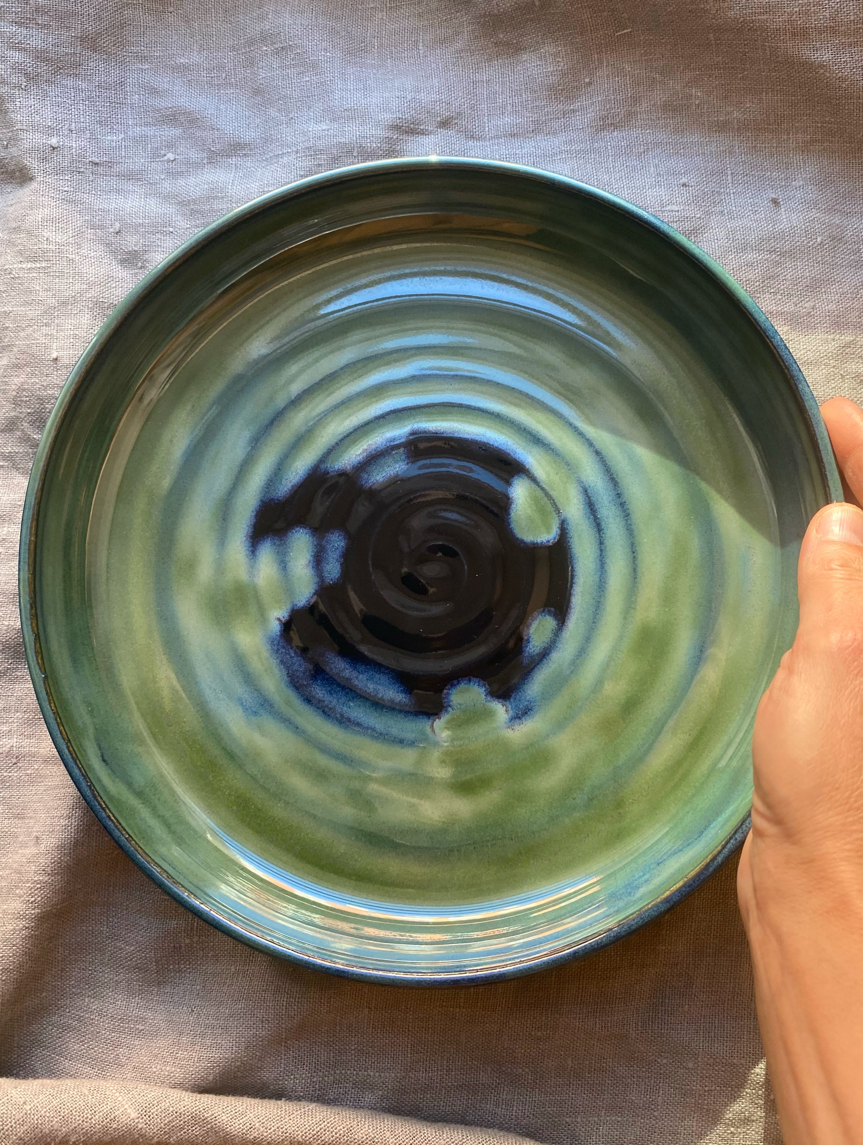 Okrągła patera magiczna zieleń - Alike Pottery Studio