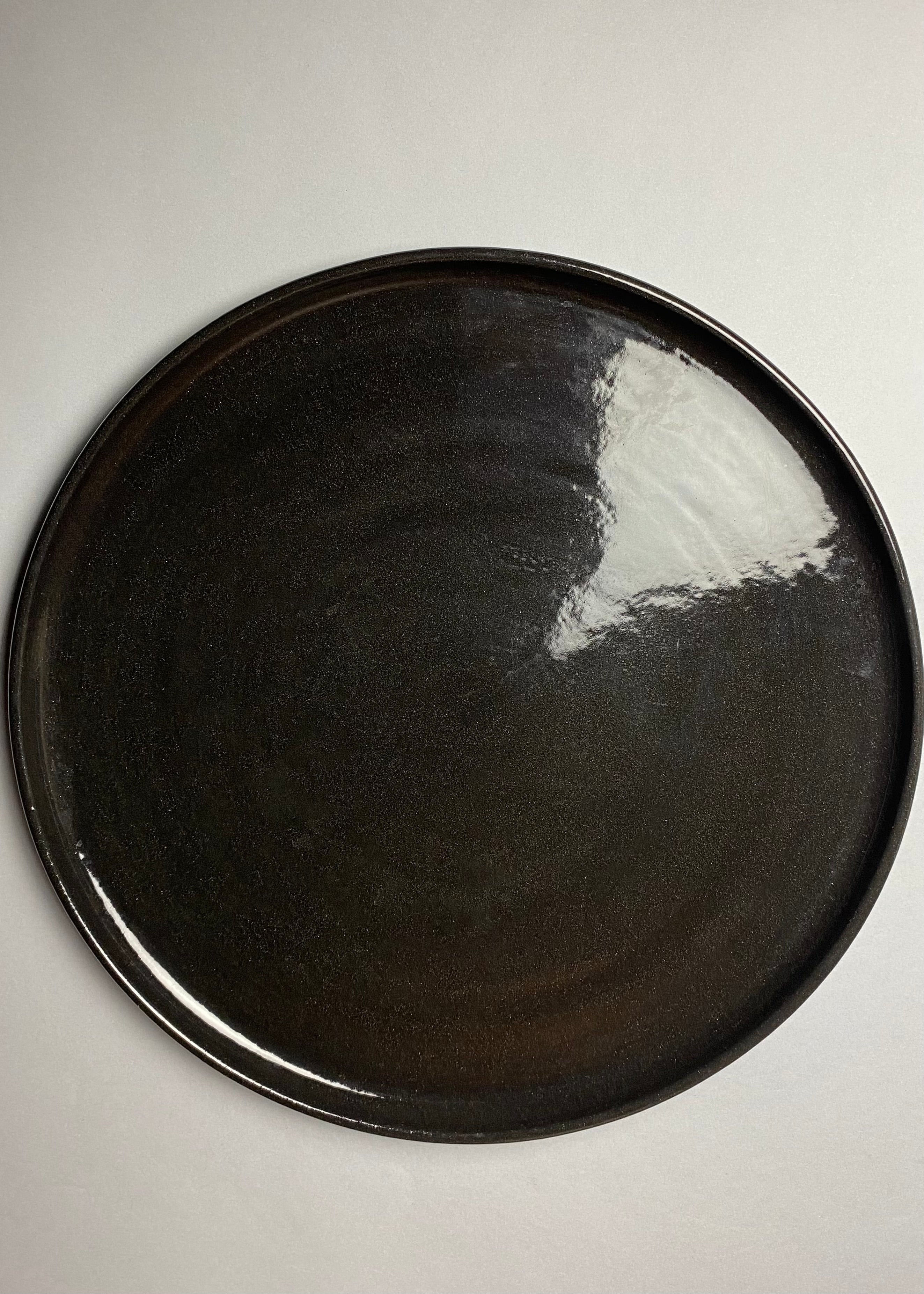 Patera z czarnej kamionki duża 29 cm