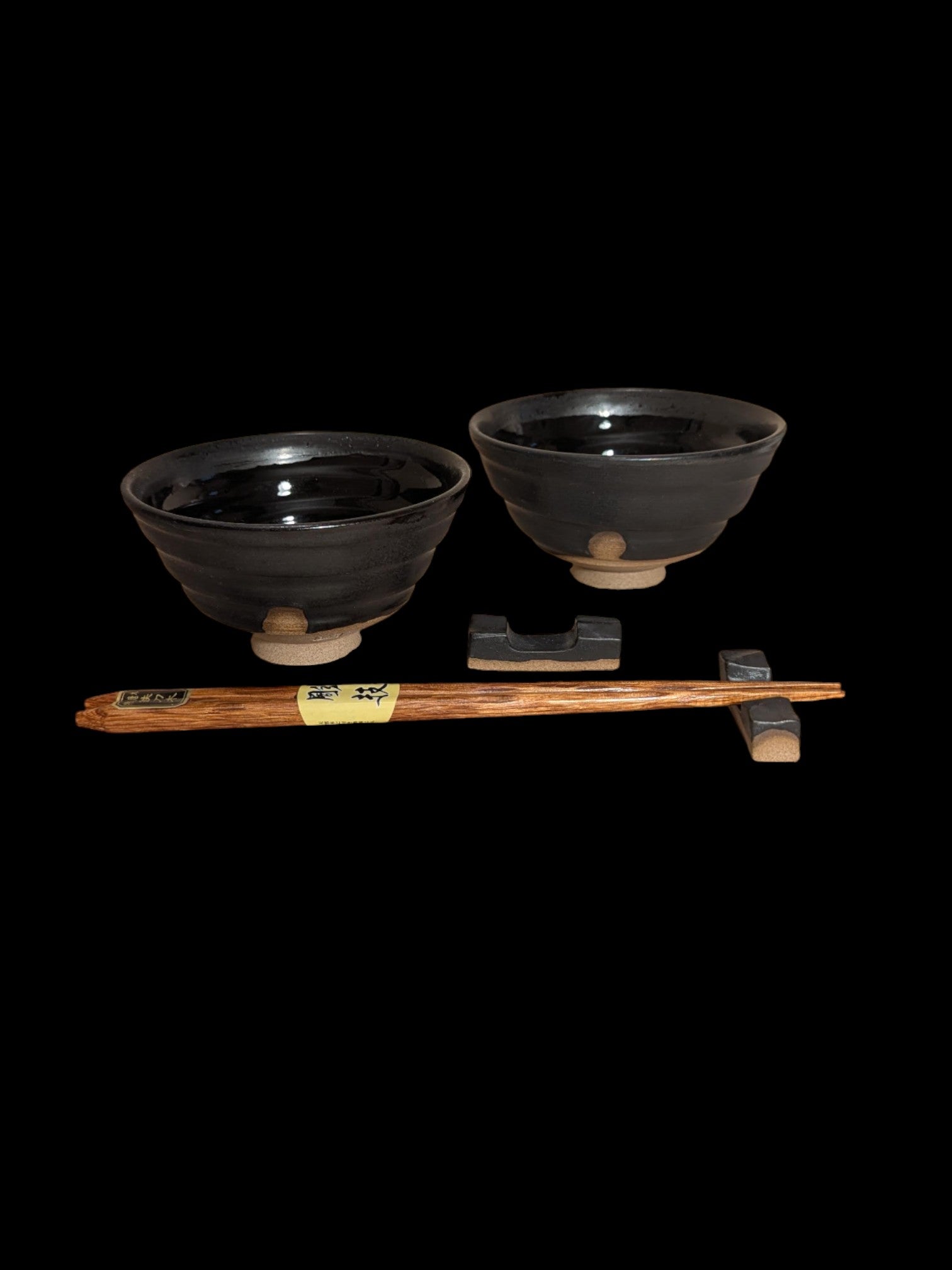 Zestaw dwóch misek do ryżu z podstawkami pod pałeczki. Donburi + Hashioki - Alike Pottery Studio