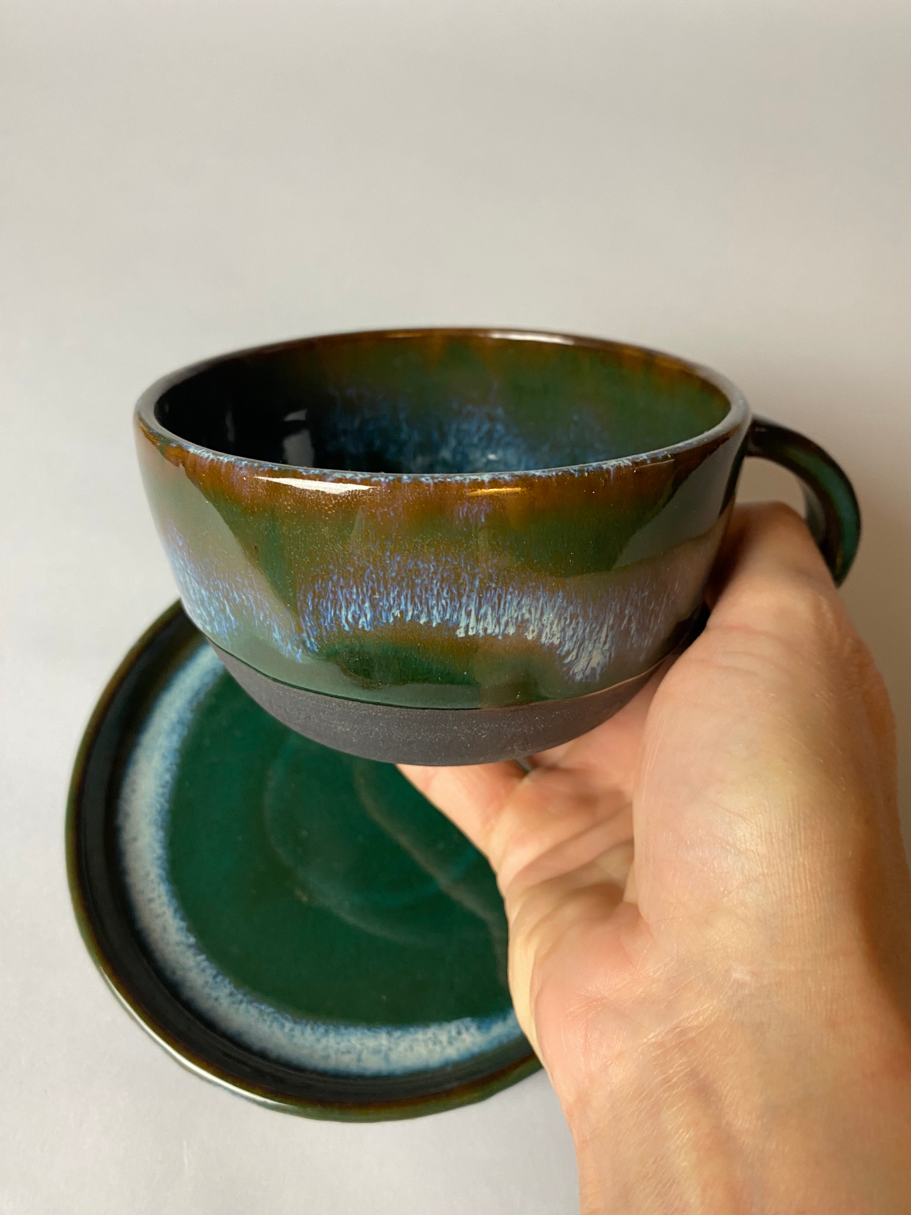 Leśny zestaw - filiżanka i takerzyk nr 1