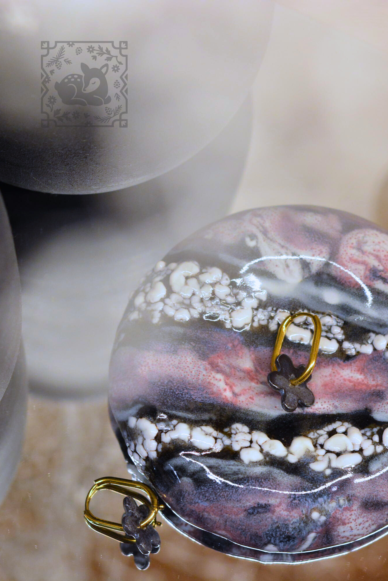 Talerz na biżuterię, marmurek i róż #11 - Alike Pottery Studio