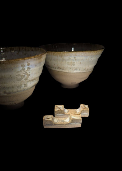 Zestaw - 2 miski do ryżu/miso/owsianki + 2 hashioki - Alike Pottery Studio
