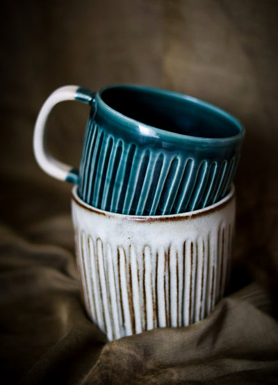 Kubki z ryflowaniem Takachiho i Aoshima (250-500ml) - Alike Pottery Studio