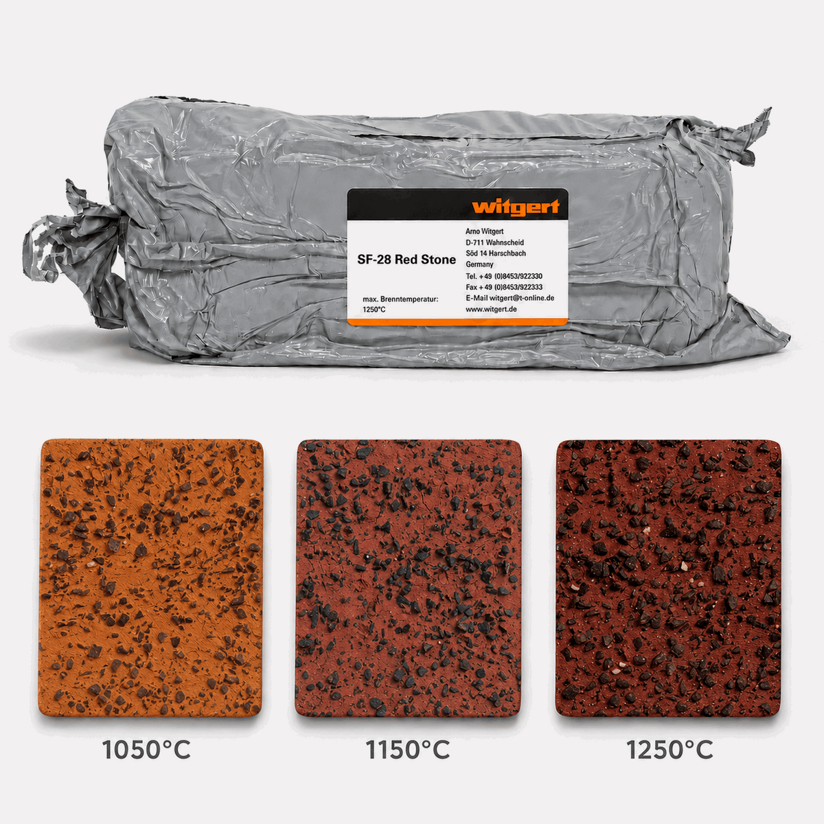 Masa Witgert 28 SF 25% 0,5–2,0mm Red Stone 10kg - Alike Pottery Studio