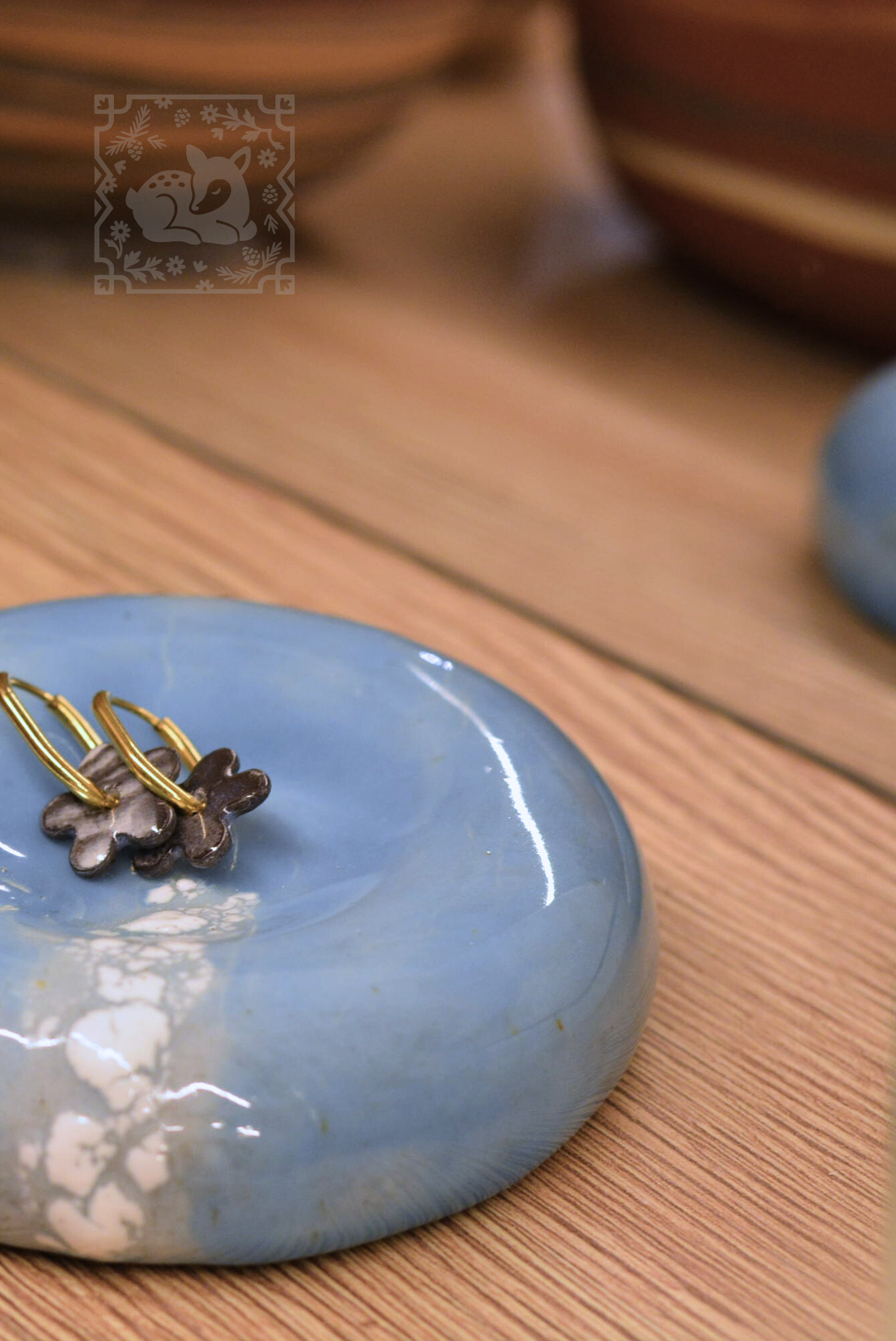 Talerzyk na biżuterię, błękit i owieczka #12 - Alike Pottery Studio