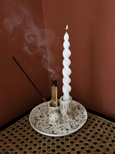 Podstawka ceremonialna na świecę, palo santo, szałwię i kadzidełko - Alike Pottery Studio