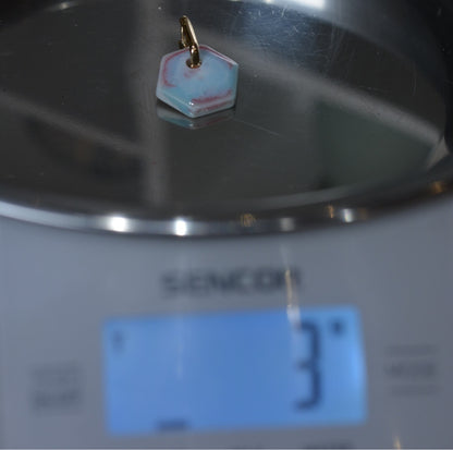 Kolczyki porcelanowe, mini kafelki. Pastelowo różowe tło oraz błękity i fiolety #4