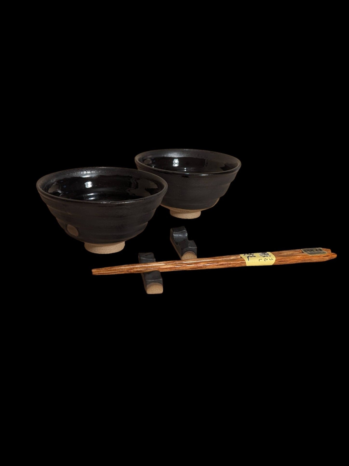 Zestaw dwóch misek do ryżu z podstawkami pod pałeczki. Donburi + Hashioki - Alike Pottery Studio