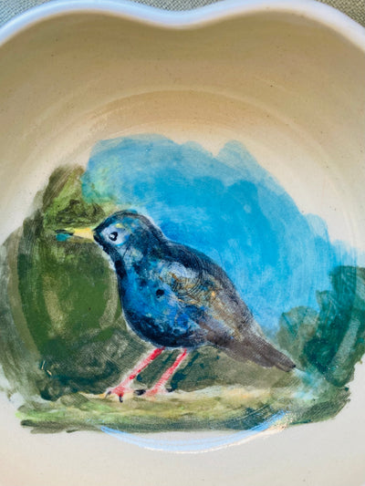 Miseczka serce z kamionki z ptaszkiem - Alike Pottery Studio